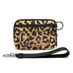 Waterproof Nylon Wristlet Wallet Compact Multi-Functional Card Holder Coin Purse Keychain for Women Travel Everyday Use Organization