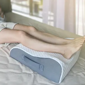 Leg Elevating Pillow Memory Foam Leg Elevation Pillow with Cooling Fabric for Legs Knee Ankle Post Surgery Eases Legs Feet Calves Pressure Speeds Up Post Surgery Recovery
