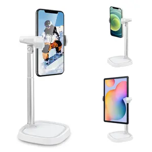 Adjustable Desk Cellphone Holder, Smartphone Mount for iPhone 11-17 & All Smart Devices, Height-Adjustable Phone Accessories for Live Streaming & Video Calls (Landscape Compatible)
