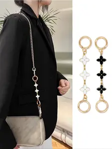1Pc Purse Chain Extender Bag Strap Extender Purse Strap Extension Replacement for Women, Girl Purse Bag Making Supplies Reversible Accessory Fashionable Chain Strap(Lucky Clover)