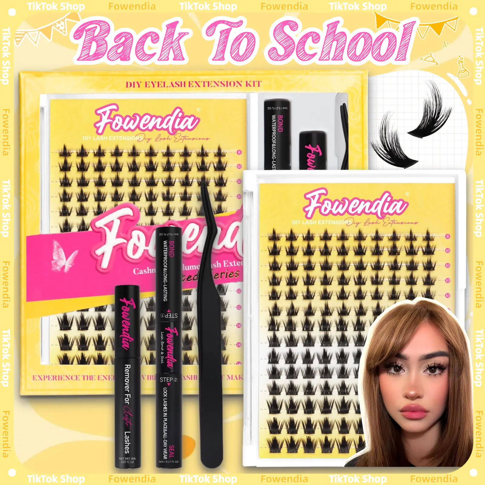 Fowendia Short Manga Lashes, California Sunset Short, Wanna Be Short | Cluster C/D Curl  Extension Kit | 8-14mm Lash Clusters with Bond, Seal, Remover - Ultra-Thin Transparent Bands |  Magic Anime False Eyelash Extension Kit dealsforyoudays