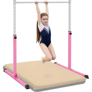 Gymnastics Bar for  Ages 3-15, 3' to 5' Adjustable Height, Gymnastic Kip Bar Horizontal Bar for Gymnas, Anti-Slip and Easy to Assemble,  Gym Equipment Indoor for Girls, Boys