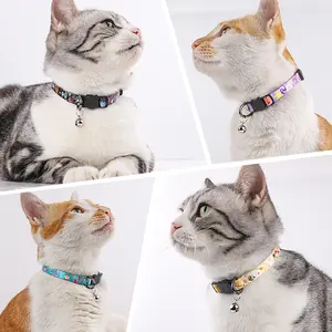 Pet Cat Collar Cute Printed Bell Cat Collar Scarf C1001