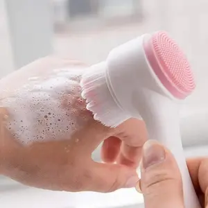 1pc Double sided facial brush with soft bristles and silicone facial cleanser, manual cleansing brush, facial cleansing instrument, Beauty Equipment