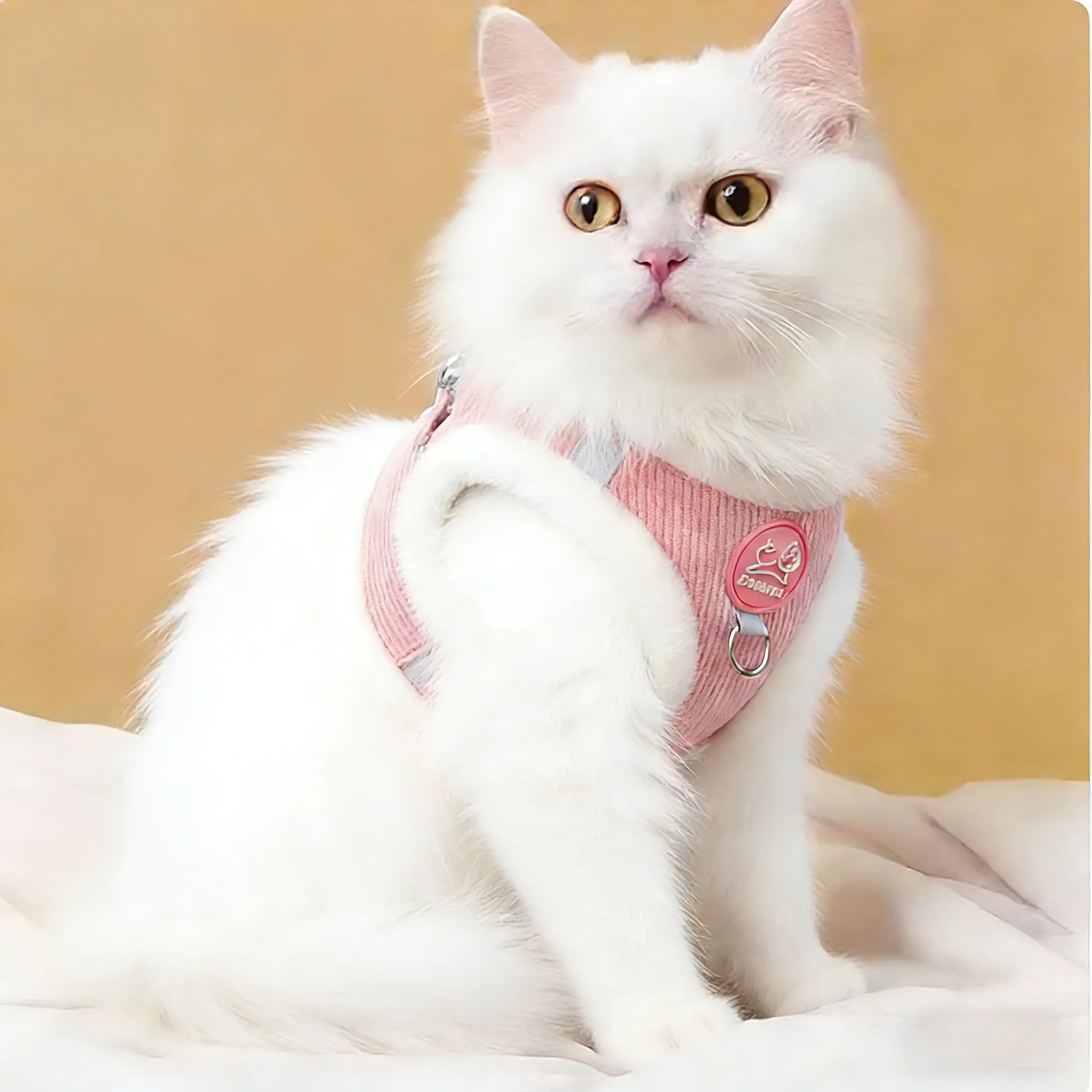 (2pcs) YuY Pet Adjustable Universal Dog & Cat Safety Harness with Leash - Durable Reflective Strip, Warm Soft Plush Chest Strap, Easy-to-Use for Outdoor Walking Cat Outfit, Durable Reflective Harness, Universal Harness