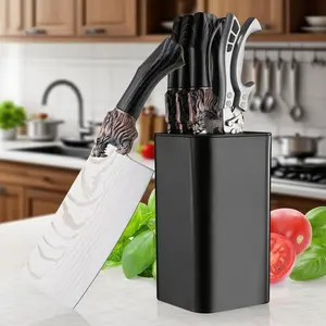 High-quality professional kitchen chef knife set, hand-forged stainless steel cutting tools, chef knife, multi-purpose knife, bone knife, kitchen scissors, extremely sharp handle scissors with a knife holder.
