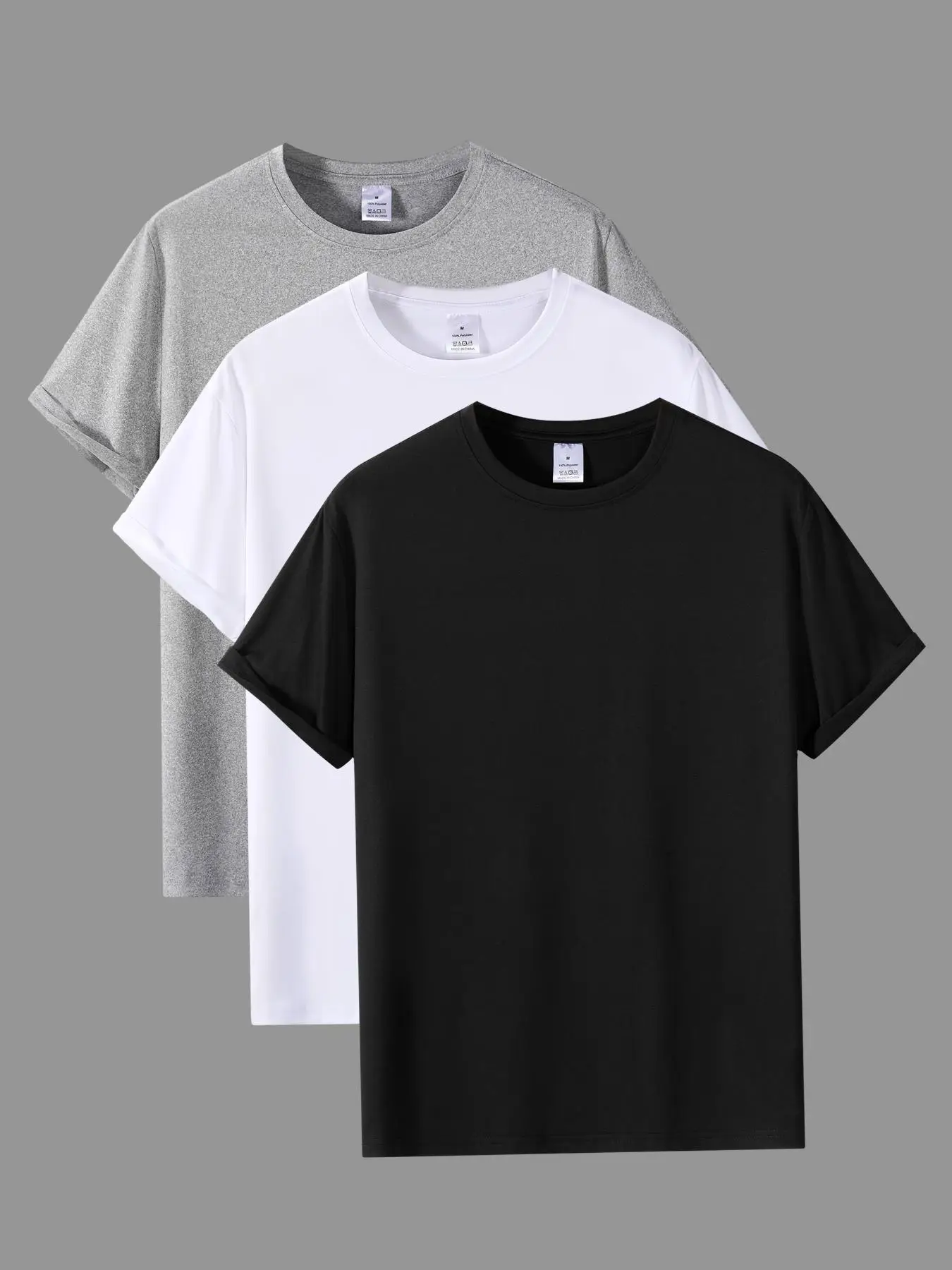 Men's Solid Color Round Neck Tee, Regular Fit Casual Rew Neck Short Sleeve T-shirt, Streetwear, Summer Tees for Men, Summer Clothing