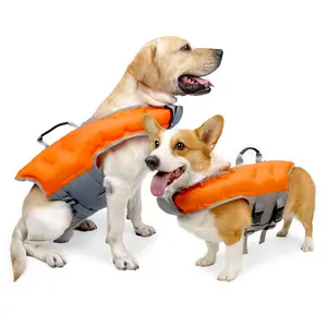 Dog Summer Outdoor Pool Beach Inflatable Swimwear, Portable Pet Life Jacket, Includes Pump, Comfortable, Breathable, Strong Floatation, Adjustable