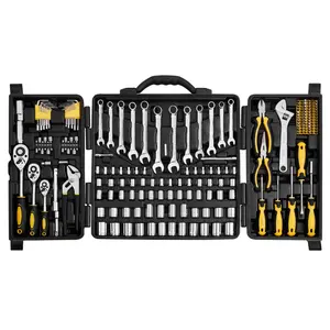 VEVOR 207-Piece Mechanics Tool Set, TikTokShopBlackFriday, 1/4" 3/8" 1/2" Drive Sockets, SAE and Metric Mechanic Tool Kit with Bits, Wrenches, Ratchet Handle, Accessories, and Plastic Storage Case, for Automotive Repair
