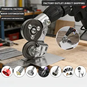 Karon Electric Drill Metal Cutter Attachment Heavy Duty SheetSteel Iron Copper Aluminum Cutting Tool Pro-Grade NibblerAdapter