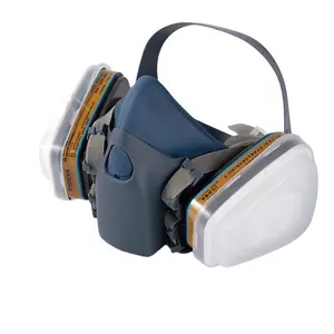 Half Face Mask with 2 Filter, Reusable Dustproof Mask, Safety Mask for Paint, Woodworking, Construction, Polishing, Chemical, DIY, Respirator Mask