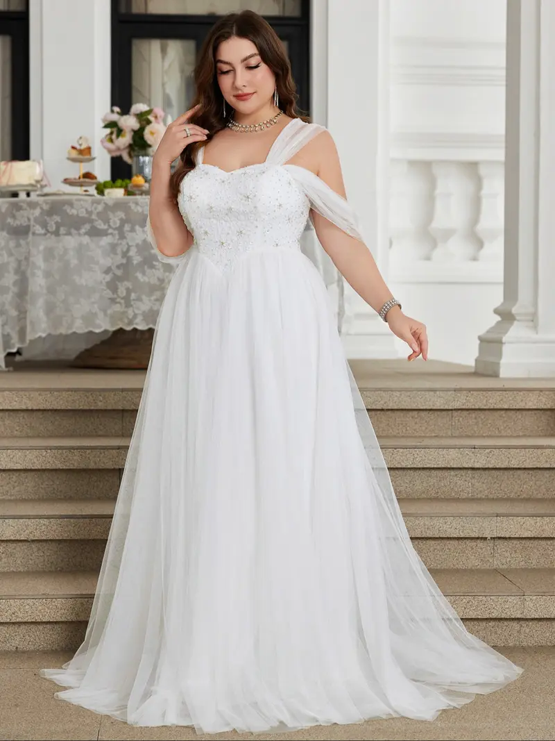 a-line trumpet wedding dresses Mermaid / Trumpet Wedding Dresses Off Shoulder Sweep / Brush Train – TANYA  BRIDAL main image 0