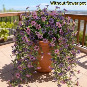 6-Pack Outdoor Artificial Hanging Six Ear Orchid Flowers, Artificial Flowers for Outside, Bright Long-Lasting Colors, Indoor & Outdoor Decoration, Perfect for Gardens & Window Sills, Artificial Hanging Plant