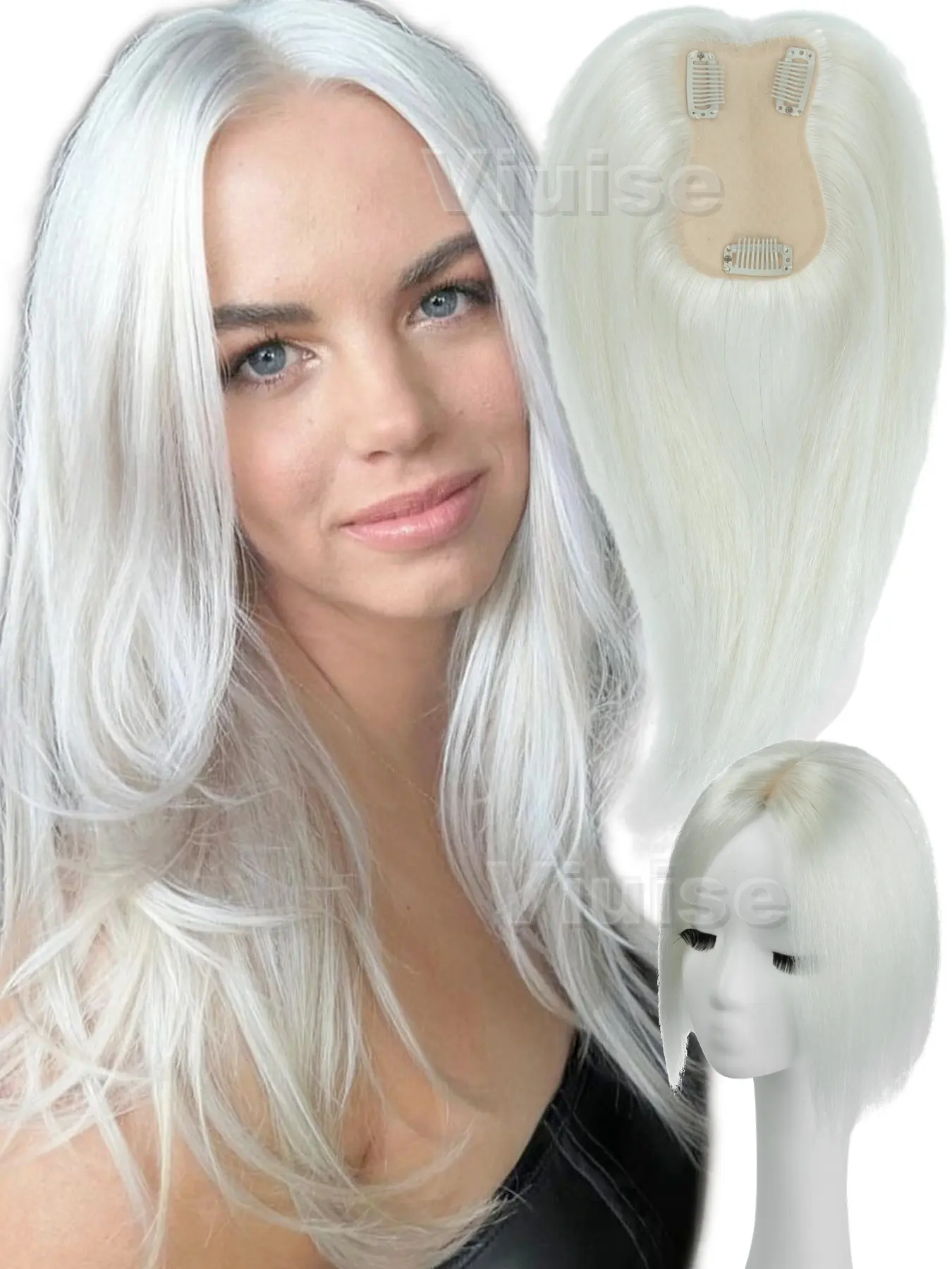 7x11cm Medium Part Hair Toppers,Invisible Hair Toppers Real Hair Extensions,Middle Part Hair Bangs Women Human Hair Topper,Hair Toppers Covering White Hair Add Volume,Clip In Hair,Hair Replacement,Hairpieces,Brown/Black/Blonde Hair Extensions