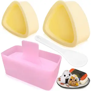 Onigiri Mold, 3 Pack Rice Mold Musubi Maker Kit, Musubi Press Mold, Classic Triangle Rice Ball Mold Maker Sushi Mold for Kid Lunch Bento, Home DIY