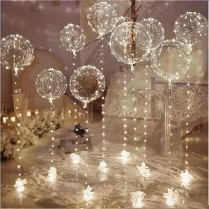 40pcs(20pcs LED Lights & 20pcs Bobo Balloons )Transparent Balloons for Birthday Wedding Christmas Easter Valentine's Day Graduation Party Decorations But 2 AA Batteries And Helium Not Included