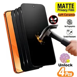 4-Pack Matte Privacy Ceramic Cellphone Smartphone Screen Protector Film, Soft Material, Protective, Compatible with Samsung Galaxy S26/s25/s24/s23/s22/s21 Series, Anti-Glare, Anti-Fingerprint, Protection, Accessories