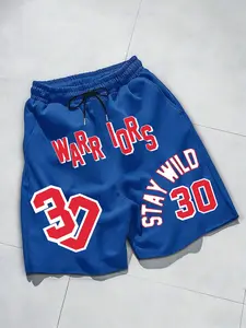 Warriors #30 Stay Wild Basketball Shorts | Vintage Streetwear Versatile Athletic Shorts | Drawstring Waist Casual Gym Shorts for NBA Fans & Hip-Hop Style |tiktokshopholidayhau