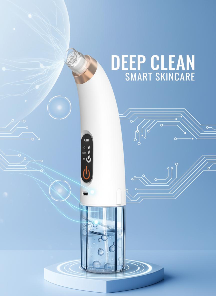 Stop Squeezing Your Pores! Hydra Facial Blackhead Remover Uses Bubble Technology to Pull Out Dirt, Oil & Blackheads in Seconds, Leaves Skin Clean, Smooth & Hydrated, Portable Cordless Rechargeable Beauty Tool