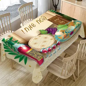 Passover Tablecloth, Rectangular Tablecloth, Table Decoration Supplies for Home Kitchen Dining Room Party, Vanity Decor Accessories