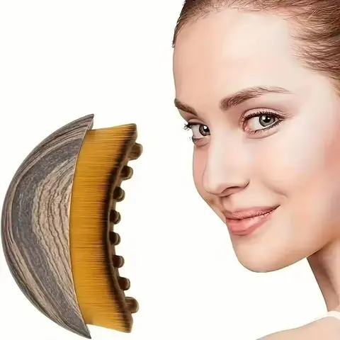 Gentle New Lymphatic-Contouring Facial Brush, Dry Brushing Facial Tool for Lymph Drainage Massage with Ergonomic Design for Relaxation and Jawline Definition, Facial Care Tool, Face Scrubber Tool, Facial Cleaning Tool, Beauty Tool