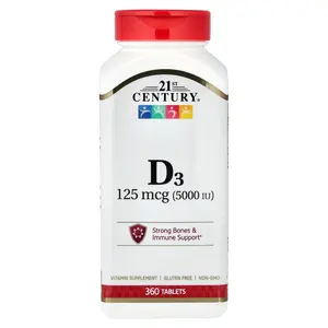 21st Century Vitamin D3, 125 mcg (5,000 IU), 360 Tablets