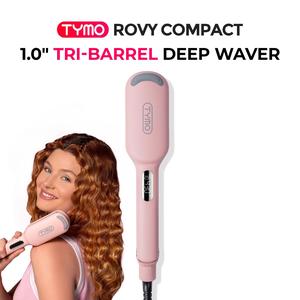 TYMO ROVY COMPACT - 1-Inch Deep Wave Hair Crimper and Curling Wand, Negative-Ionic Ceramic Styling Tool for Smooth Hollywood and Mermaid Waves, Dual Voltage, Lightweight, Anti-Frizz, Travel Friendly,father'sdaygifts,summerhairstyles