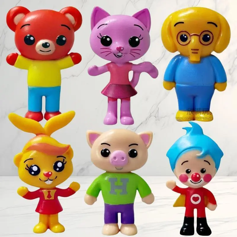 6pcs/set Cute Plim Clown Anime Figure Toy PVC Enlightenment Education Model Dolls For Children Gift Desk Decorations