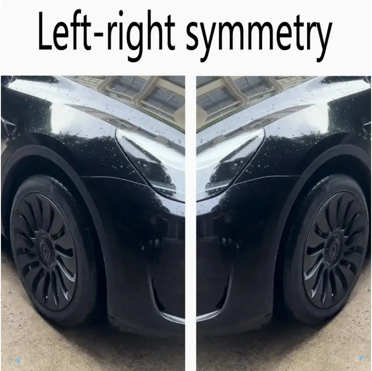 4pcs 19-inch swirl symmetric wheel hub caps, made of high-quality and durable ABS material, for Tesla Model Y 2020-2024