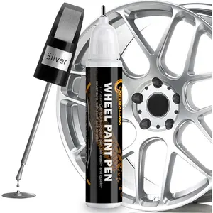 Wheel , Rim Touch Up  Pen,2 in 1 Wheel Scratch Repair Kit for Rims Universal Color Quick and Easy Fix Curb Rash Scuff ()