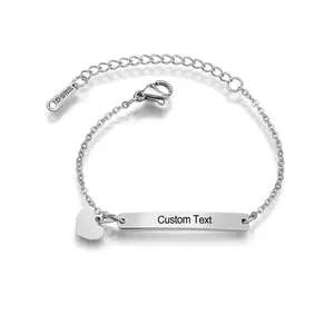 SFL-B260 Personalized Simple Can Carve Writing Custom Bracelet Stainless Steel Three-Color Curved Bracelet Creative Gift for Men and Women