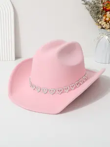 Heart-Shaped Rhinestone Denim Hat, Western Style Wedding Party Hat, Vintage Cowboy Hat for Women, Single Party Photo Prop, Vintage Appeal, Western Theme, Versatile Use