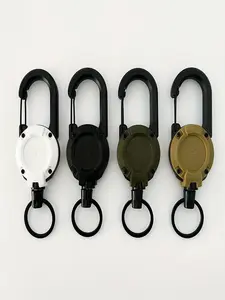 Expandable Stand Keychain Badge Reel Clip Mountaineering Hook Key Chain Suitable for Men Outdoor Bags