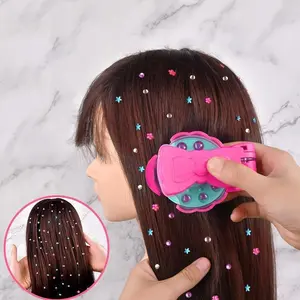 Glitter Drill Styling Tool, Plastic Gem Decorator for The Girls To Brighten Hair, Clothes, Accessories and More, Birthday Gifts, Christmas Gift, Trending Products, Hairstyle, Star, Bows