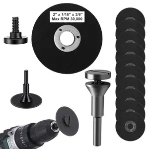 1Set Air Grinders Drill Rotary Tool 2 Inch Die Grinder Cut-Off Wheel and 3/8 in Arbor Hole 1/4in Stem Mounting Mandrel Holder Accessories for Mini Metal Cutting Wheels Cutter Discs