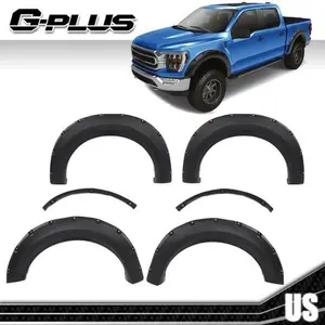 4PCS Fit For 09-2014 Ford F150 Black Pocket Rivet Style Fender Flares Wheel Cover