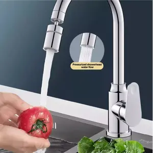 Compact Kitchen and Bathroom Faucet, Two Washing Modes, 360° Rotating Brass Alloy Interface, Home New Year Supplies, Rotatable Rotary Faucet