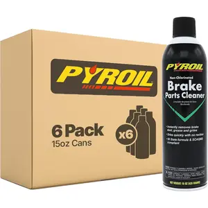 Brake Parts Cleaner Spray, Non-Chlorinated, Fast-Drying No-Residue Degreaser for Rotors, Calipers & CV Joints, 15 oz (Pack of 6)