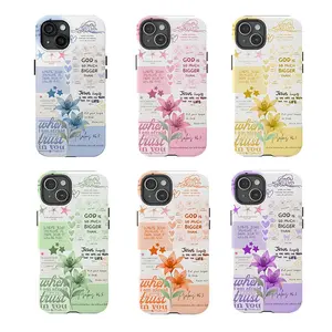 Christian Phone Case with Bible Verse Psalms 46:5 and Job 22:28 |   Inspirational Scripture Cover for iPhone 11-17 Pro Max, Samsung, Pixel |   Biblical Religious Quotes, Faith Hope |   Aesthetic Floral