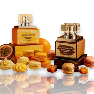 Lattafa | Decadent Delights | Passion Fruit Macaron + Salted Caramel Macaron | Eau De Parfum | 50 ML | Unisex Fragrance | passion Fruit Macaron - Peach - Salted Caramel & Tonka Bean Notes