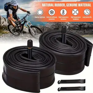 Standard 26-Inch Bike Inner Tubes, Rubber Tire Inner Tube Cycle Tyre Mountain Bike Inner Tube Bike Rubber Inner， Measuring 26X1.75-2.125 Inches, Made from Butyl Rubber with a 32Mm Schrader Valve, And Comes with 2 Tire Levers for Convenient Installation