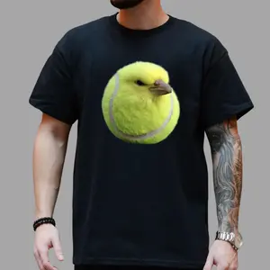 Tennis Ball Bird T-Shirt – Funny Bird Meme Graphic Tee, Unisex Casual Shirt For Men For Women