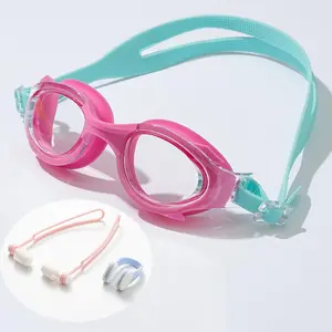 Swimming Goggles with Nose Clip & Earplugs, Waterproof Anti-fog HD Swimming Goggles, Swimming Accessories for Pool Beach
