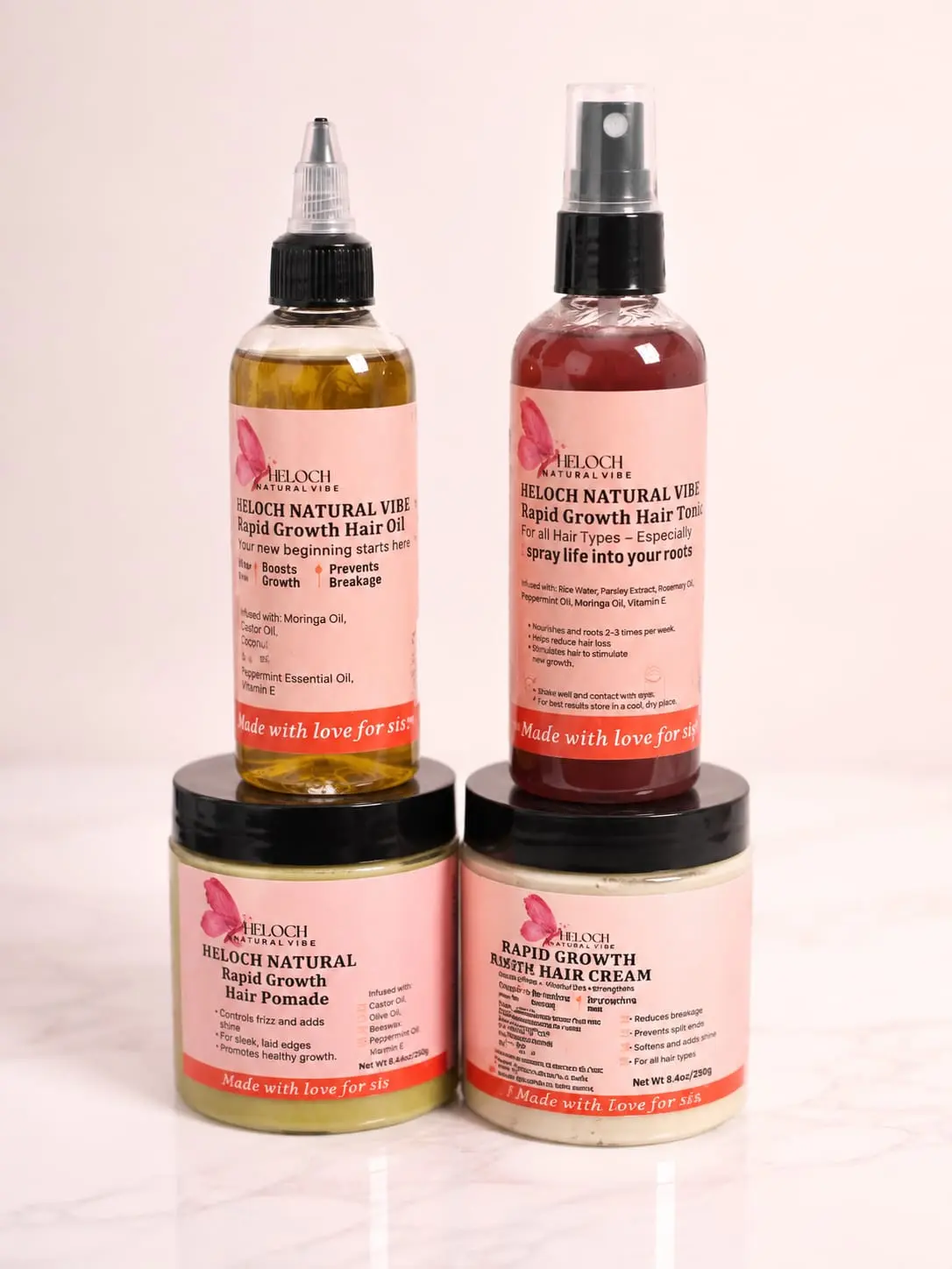 Hair Oil & Pomade Set (4-Piece Hair Care Bundle)  Daily Haircare