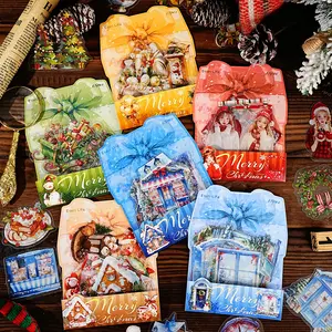 Christmas Sticker Pack Pet Material, 15 Sheets Per Bag, Festive Design for Journaling, Scrapbook Materials & Water Bottle Decoration, Perfect Holiday Gift Idea