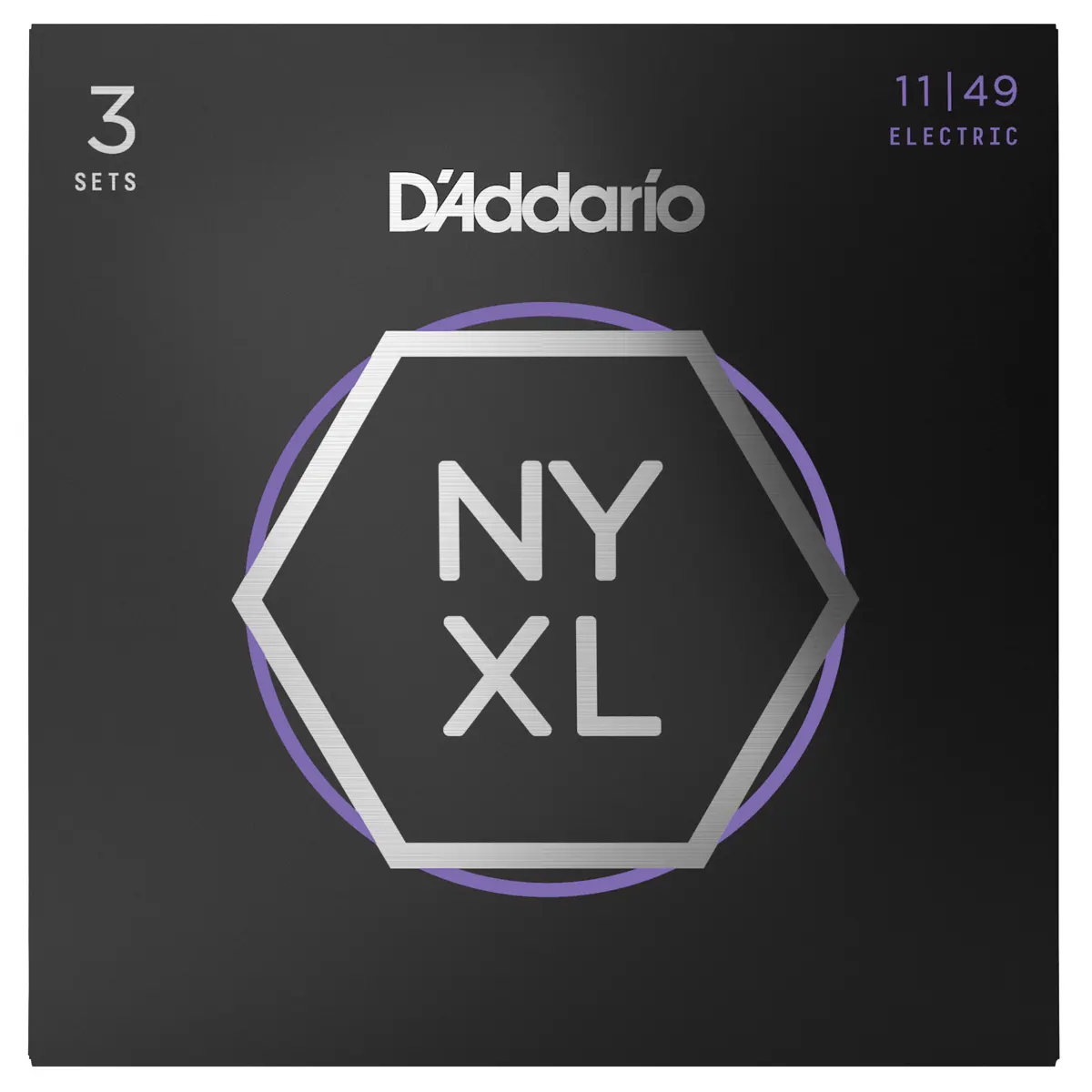 D'Addario NYXL1149 Nickel Wound Electric Guitar Strings, Medium Gauge 11-49, 3-Pack D'Addario Guitar Strings