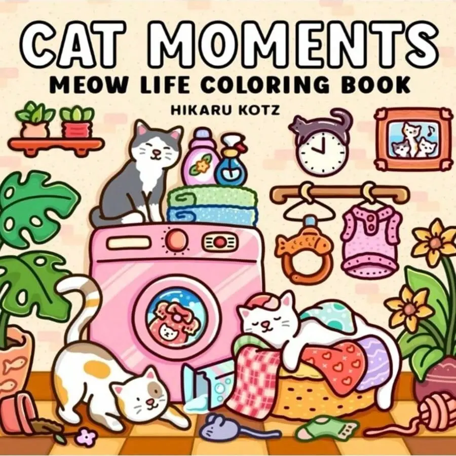 1pc CAT MOMENTS coloring book For Adults And Kids,Simple And Big Designs For Relaxat colouring books, Coloring Book For Stress Relief And Relaxation, zero foundation drawing to relieve stress coloring book, Christmas gift, Activity Papers