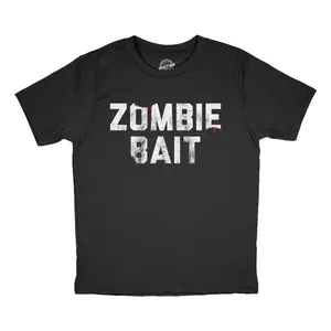Toddler Funny T Shirts Zombie Bait Sarcastic Halloween Graphic Novelty Tee For Young Kids Funny Toddler Shirts Halloween Apparel for Toddler Funny Zombie Apparel Childrens Graphic Tees Black -