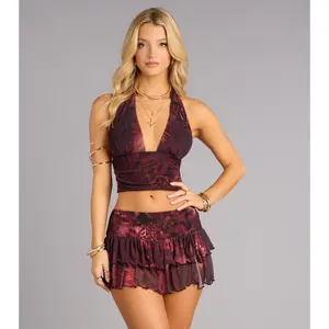 Bold Allure Abstract Animal Print Halter Top