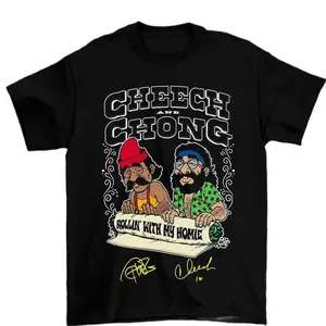 [Sale up to 35%] Cheech And Chong T-Shirt, Cotton Short Sleeve Tee Crewneck Classic